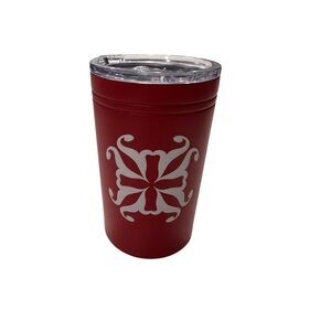 Rustic Cuff 12 oz Thermal Tumbler Stainless Steel Drink Cup with Clear Spill Red